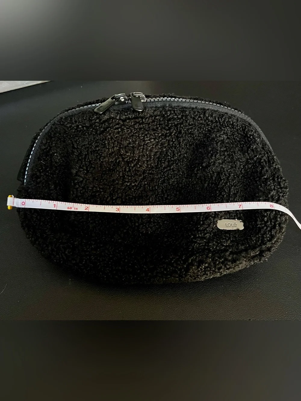 LOLE Black Sherpa Fleece Belt & Crossbody Bag